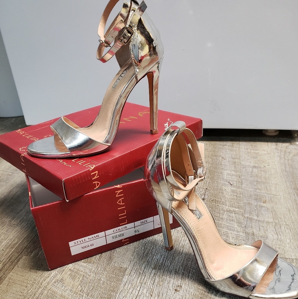 Shiny Two Strap Heel
